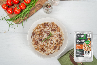 ТМ "Скоро готово" Каша рисовая с говядиной, пакет со стикером 250 г.