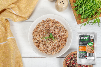 ТМ "Скоро готово" Каша гречневая с курицей, пакет со стикером 250 г.