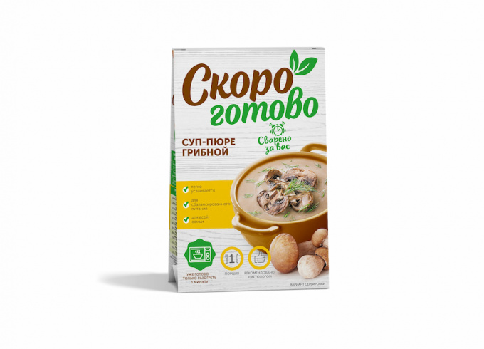 ТМ "Скоро готово" Суп-пюре грибной, 250г. ТМ "Скоро готово" Суп-пюре грибной, 250г.