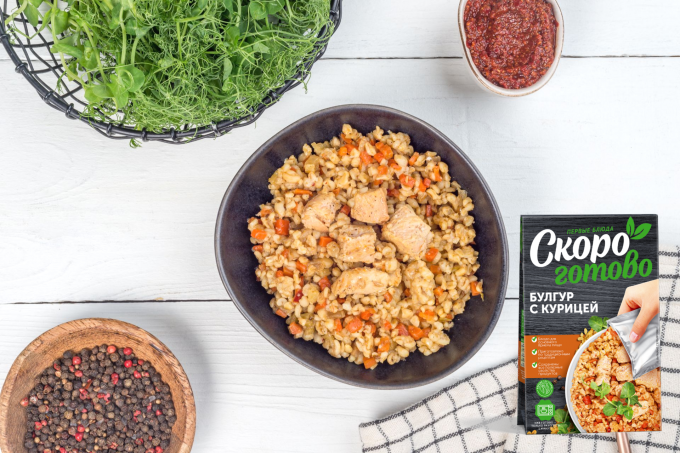 ТМ "Скоро готово" Булгур с курицей, 250 г.