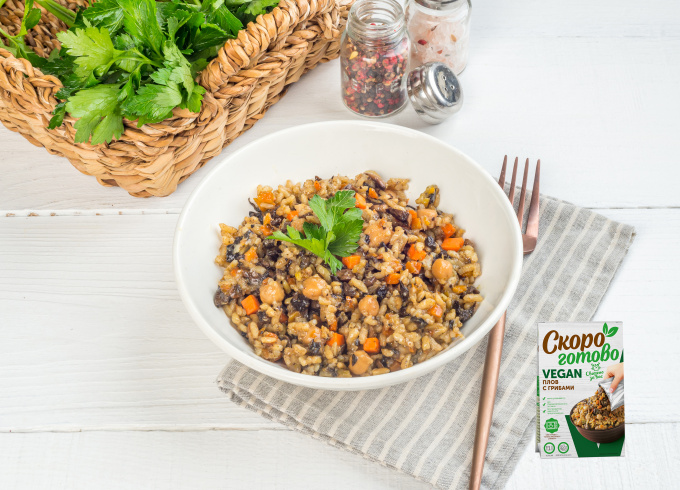 ТМ «Скоро готово» Плов с грибами, 250 г. Vegan