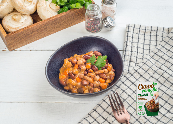 ТМ «Скоро готово» Смесь бобовых с овощами, 250 г. Vegan
